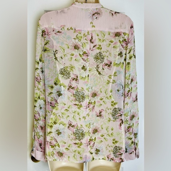 Kut from the Kloth Floral Ruffle Long Sleeve Button Down Blouse Size S - Picture 6 of 7